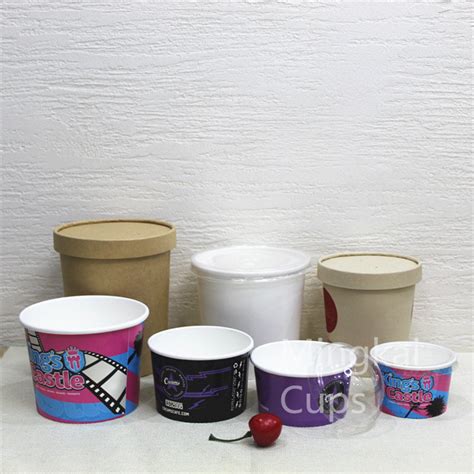 Customer Printed Disposable Paper Ice Cream Cup With Dome Lid China