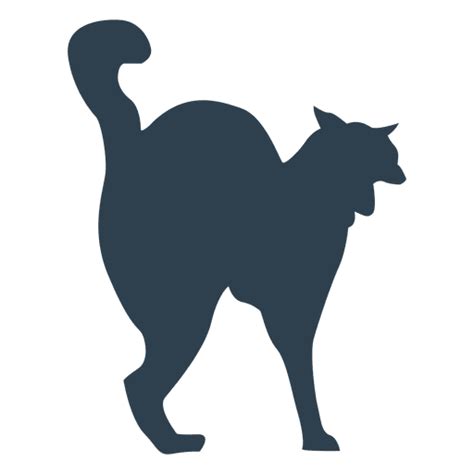 Diseño Png Y Svg De Silueta De Gato Asustado Para Camisetas