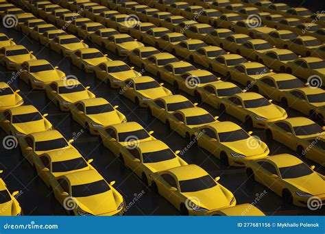 Lots of Yellow Cars for Sale. Neural Network AI Generated Stock Illustration - Illustration of ...