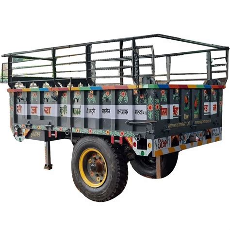 Gray Ton Mild Steel Hydraulic Tractor Trolley For Material Handling