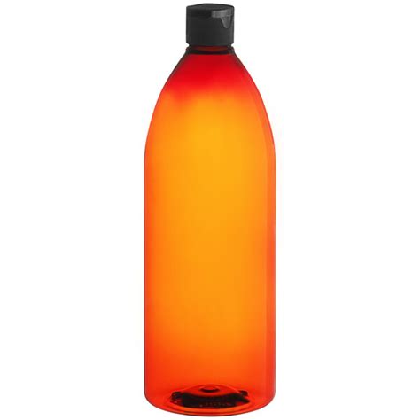 Bullet Cosmo 32 Oz Amber Plastic Bottle PET With Black Unlined Flip