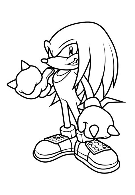 Knuckles Para Pintar - Desenhos de Knuckles the Echidna para pintar e colorir - Como fazer em casa