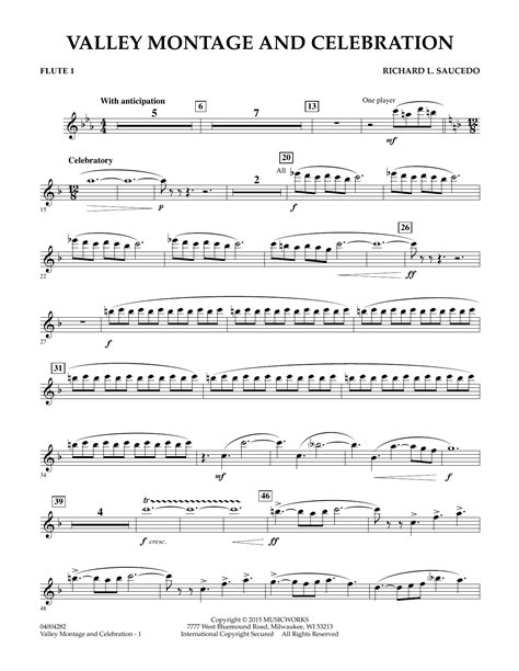 Valley Montage And Celebration Flute By Richard L Saucedo Sheet