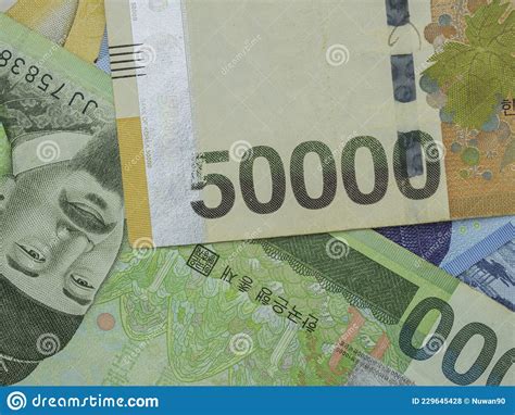 South Korean Won Banknotes Money Stock Photo - Image of bill, closeup ...