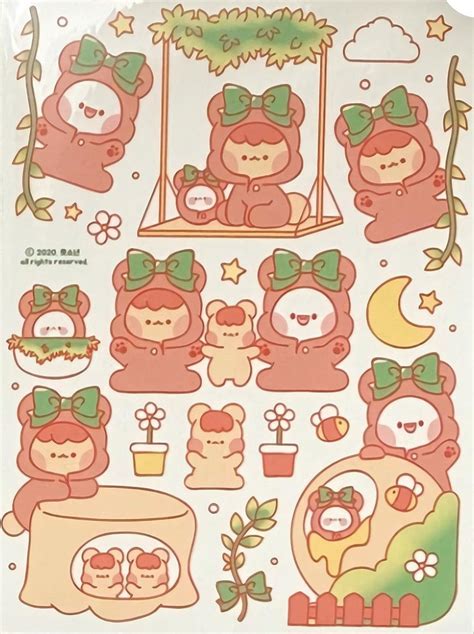 Korean Bear Sticker Printable Cute Doodle Art Cute Stickers C Nbkomputer