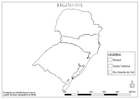 Mapa Região Sul Para Colorir Nerdprofessor