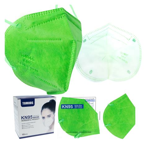 Kn95 Mascarillas Cubrebocas Lavables 13 Pzs Colores Tomods Verde Lima