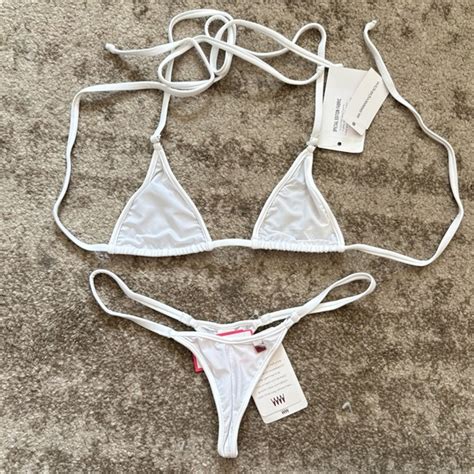 Wicked Weasel Swim Wicked Weasel Tri Top Bikini Top Bottom Small In White Poshmark
