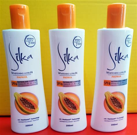 3 Silka Skin Whitening Papaya Lotion Spf 6 200ml Each Whitens As Early As 7 Days Joodleshop