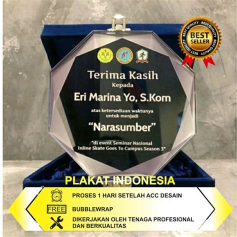 Jual Plakat Plakat Akrilik Ucapan Terima Kasih Plakat Akrilik