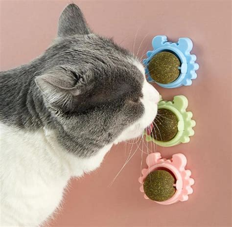 Afctcb Pet Cat Toy Catnip Ball Rotating Ball Molar Teeth Happy