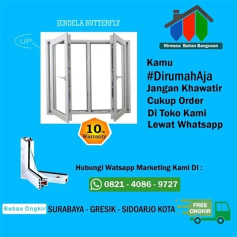 Jual JENDELA BUTTERFLY UPVC SAUBER UKURAN 120 CM X 120 CM Kota