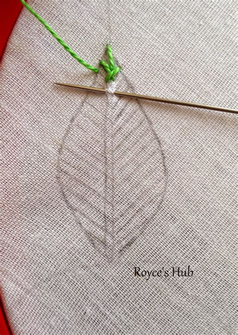 Royce S Hub Embroidery Stitches For Leaves Fishbone Stitch And