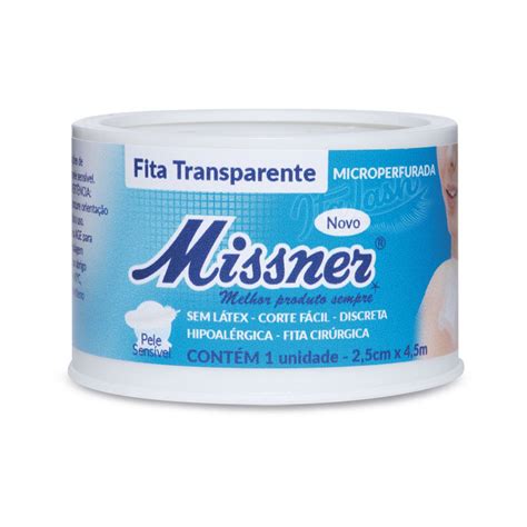 Fita Transpore Missner 2 5cm hipoalérgica rolo 4 5 metros ITALASH