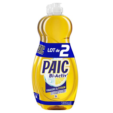 Liquide Vaisselle Vinaigre Et Citron Bi Activ PAIC Le Lot De 2