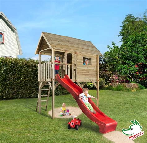 Cabane Enfant Sur Pilotis Avec Toboggan Abris Jardin Azur