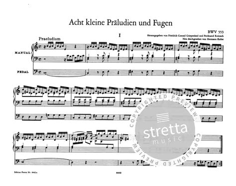 8 Short Preludes And Fugues BWV 553 560 Van Johann Sebastian Bach In