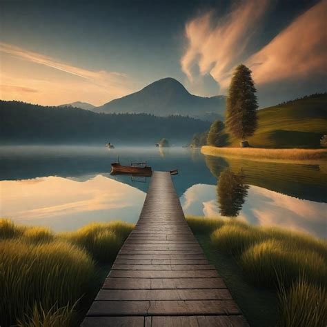 Premium Photo | Tranquil Scenery A Peaceful Journey Through Nature