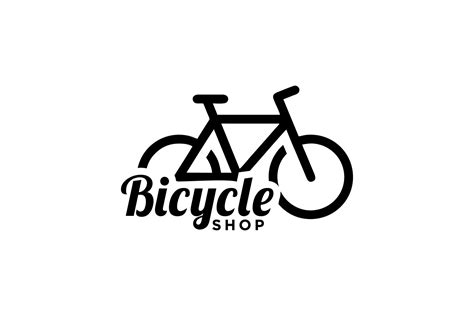 Bicycle Shop Logo Design Vector Image Monoline Style Logo