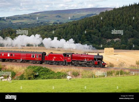 Steam locomotive LMS Jubilee Class 45699 Galatea near Low Baron Wood ...