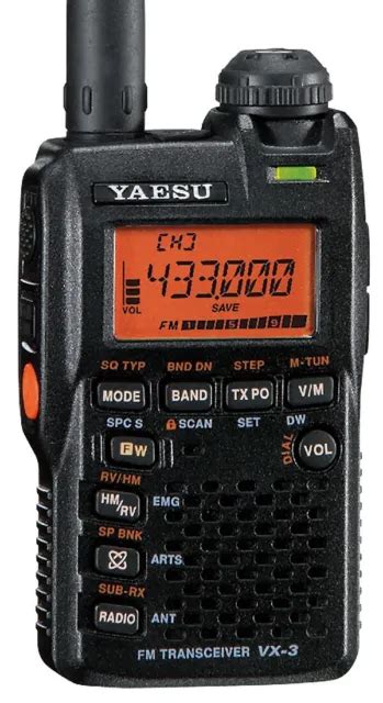 YAESU VERTEX STANDARD VX 3 VHF UHF Dual Band Transceiver With Wide Band