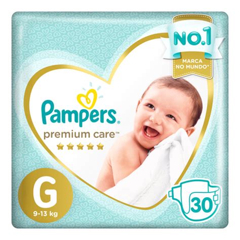 Kit 4 Fraldas Pampers Premium Care G c 30 Unidades em Promoção