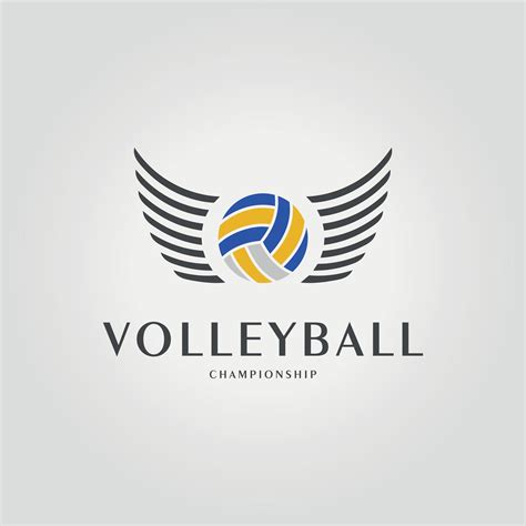 Volleyball With A Wings Logo Icon Vector Design Illustration Of