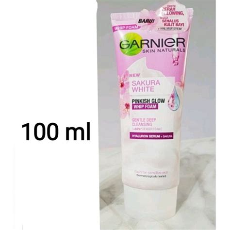 Jual Garnier Sakura White Pinkish Glow Hyaluron Super Whip Foam Skin