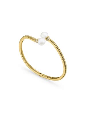 Judith Ripka Shima Bypass Cuff With Freshwater Pearls And Diamonds In