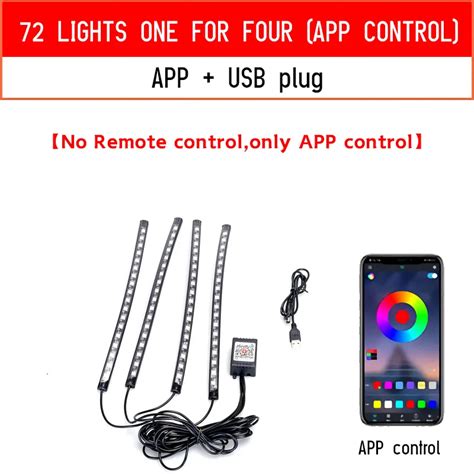 Rgb Led Car Foot Ambient Light With Usb Music Control And Neon Mood