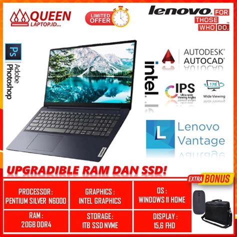 Jual Laptop Slim Lenovo Ideapad Slim Intel Pentium Silver N