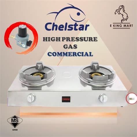 Chelstar High Pressure Commercial High Flame Double Burner Table Top