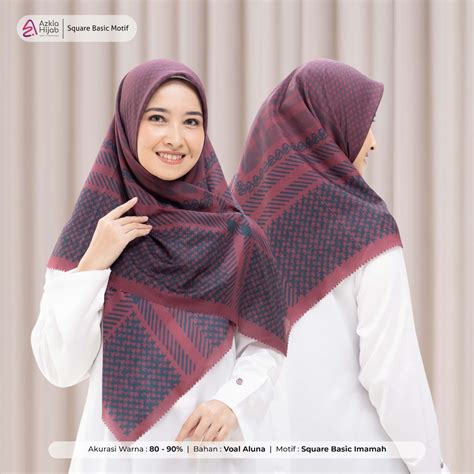 Square Basic Motif Aabiye Azkia Hijab Syar I And Fashionable