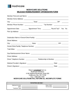 Fillable Online Ks Modivcare Mileage Reimbursement Form Fax Email Print