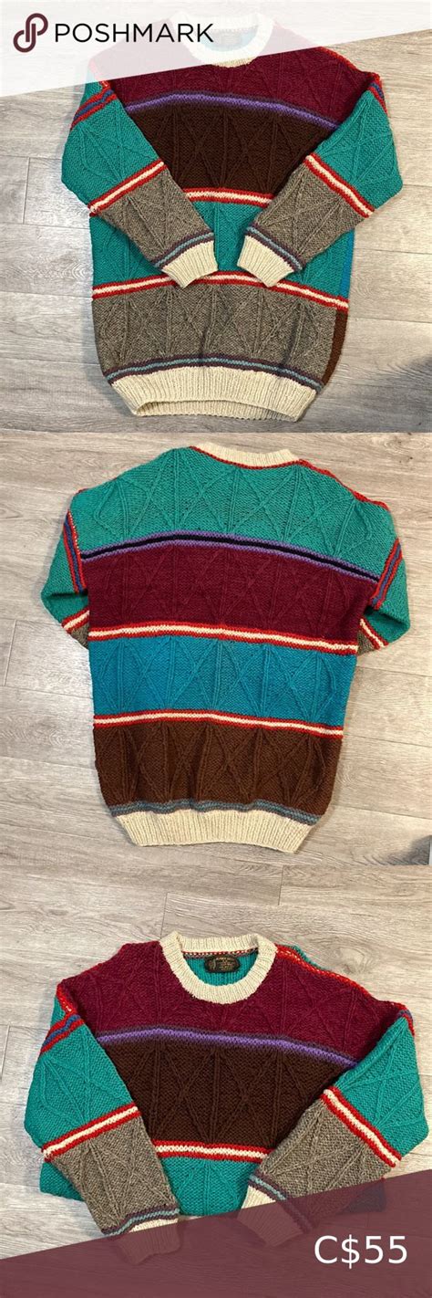 Peruvian hand knit 100% wool oversized sweater | Vintage sweaters ...