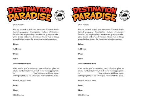 Invitation Letter For Parents Vbs 2015 Pinterest Parents Letters