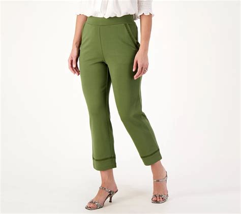 Isaac Mizrahi Live Regular Ponte Knit Straight Leg Crop Pants Qvc