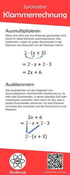 Mathe Spickzettel zur Klammerrechnung mit Erklärung zum ausklammern und