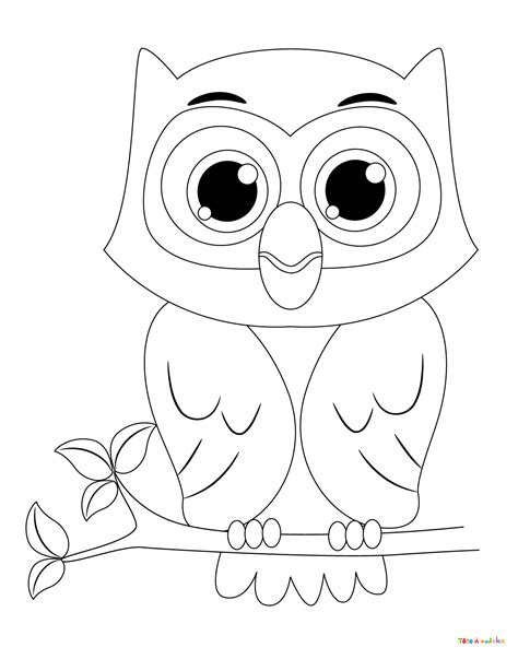 Coloriage hibou 04 Un dessin de Tête à modeler