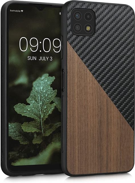 KWmobile Hard Plastic Carbon Wood Case 58668 01 Black Brown