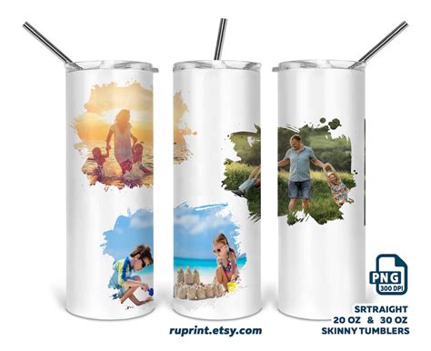 3 Photo Tumbler Wrap Png Photo Collage Tumbler Template 20 30 Oz