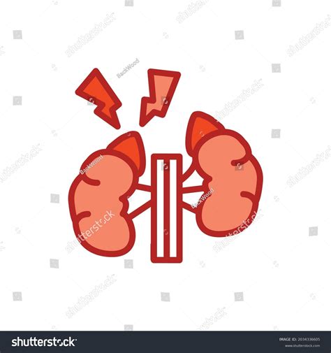 Addisons Disease Color Line Icon Isolated Stock Vector (Royalty Free