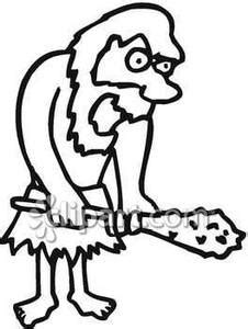 Caveman clipart black and white, Caveman black and white Transparent ...