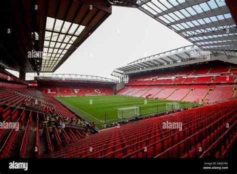 General view from the new Anfield Road stand inside Anfield stadium ...