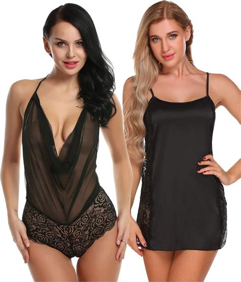 Avidlove Lingerie For Women Teddy One Piece Lace Babydoll Bodysuit