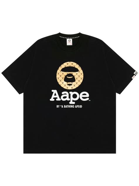 AAPE BY *A BATHING APE® logo-print Cotton T-shirt | Black | FARFETCH