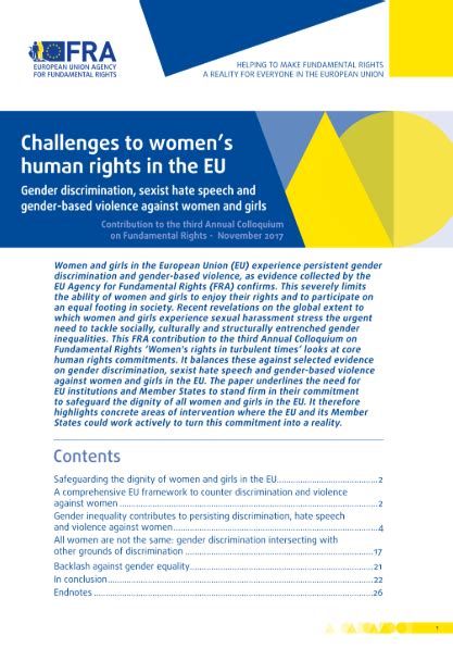 Challenges To Womens Human Rights In The Eu Gender Discrimination