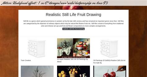 Realistic Still Life Fruit Drawing