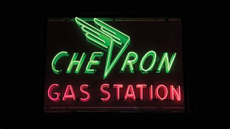 Chevron Gas Station | Chevron gas, Gas station, Neon signs