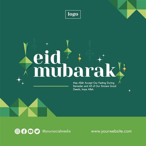 Modelo De Postagem De M Dia Social Eid Mubarak Simples Design